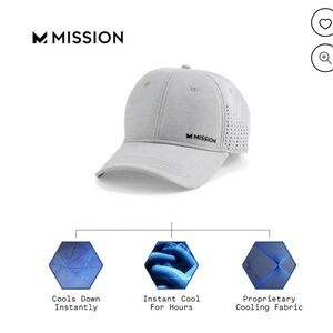 MISSION Cooling Vented Mesh Performance Hat Cap Alloy Heather Gray